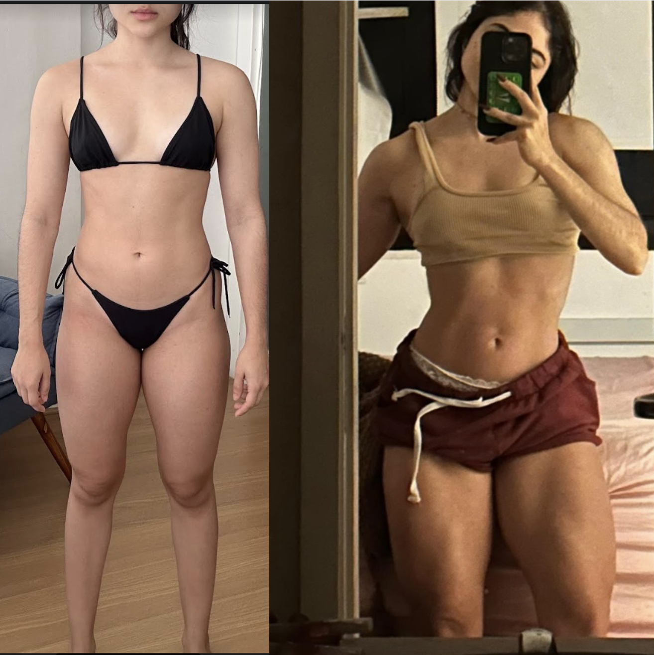 Before-and-after body composition comparison