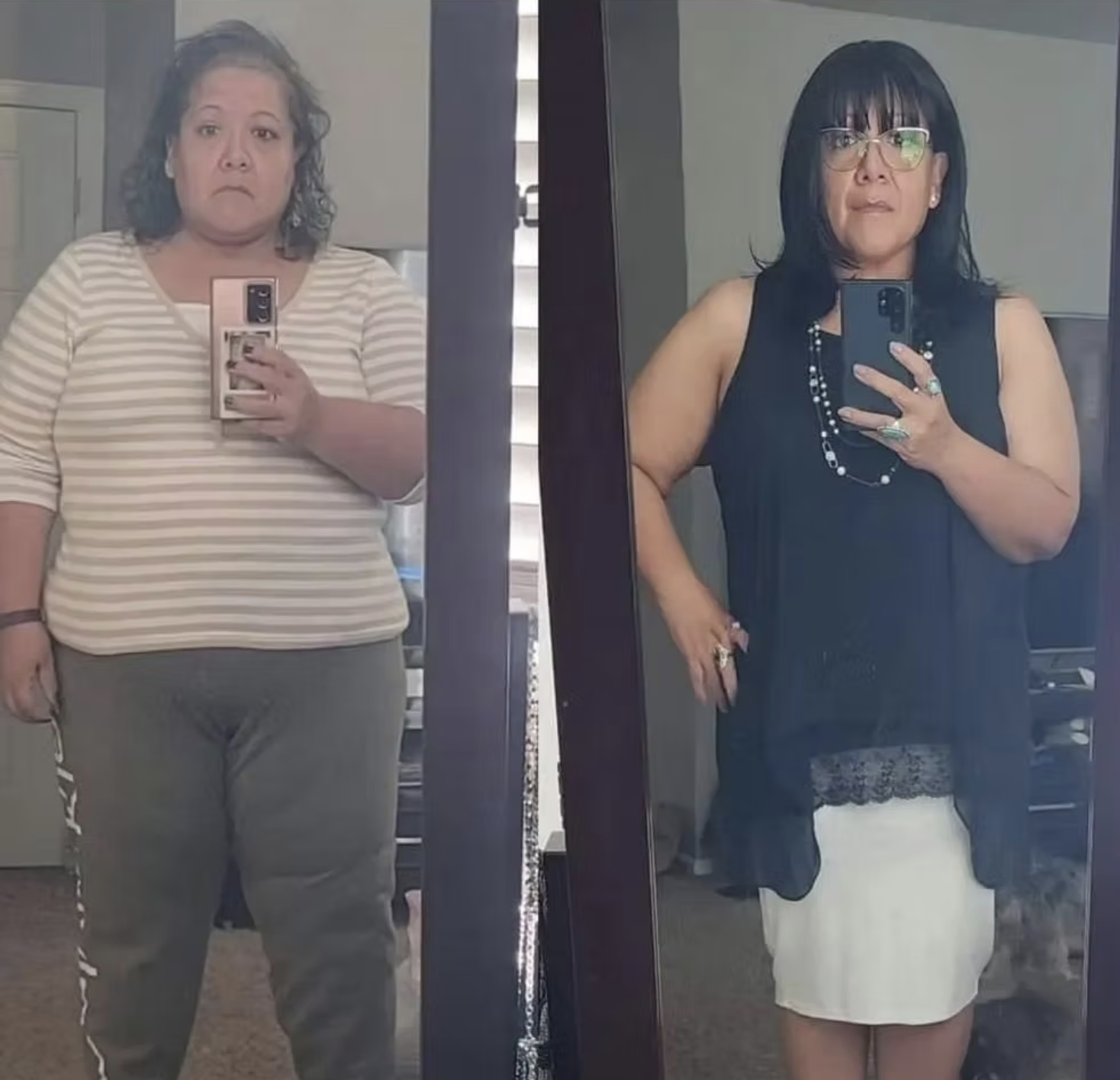 Before-and-after body composition comparison